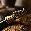Drinking horn decoration with wolf head, brass - Celtic Webmerchant