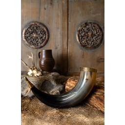Drinking horn Rollo with leather holder - Celtic Webmerchant