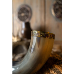 Drinking horn Rollo with leather holder - Celtic Webmerchant