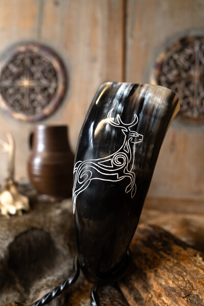 Gegraveerde drinkhoorn Cernunnos - Celtic Webmerchant