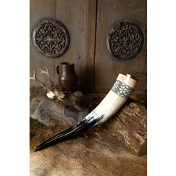 Corno per bere Freya con supporto in pelle - Celtic Webmerchant