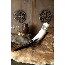 Corne à boire Freya avec support en cuir - Celtic Webmerchant