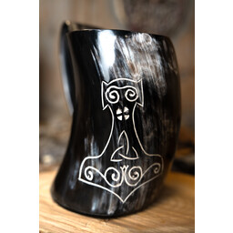 Viking drinkhoorn mok met Thorshamer - Celtic Webmerchant