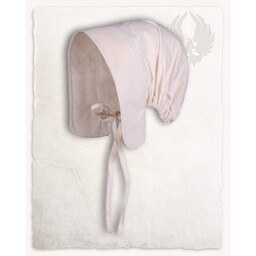 Middeleeuwse dameskap Greta, creme - Celtic Webmerchant
