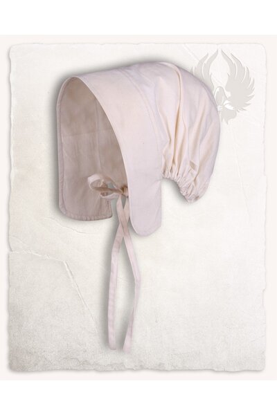 Middeleeuwse dameskap Greta, creme - Celtic Webmerchant