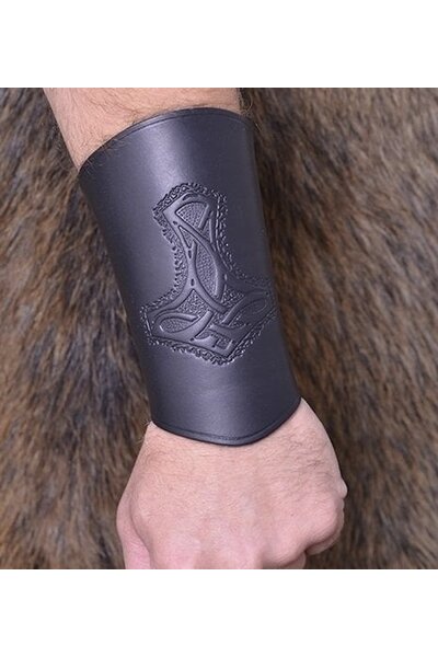 Coppia di protezioni per polso vichinghe (lunghe), nero - Celtic Webmerchant