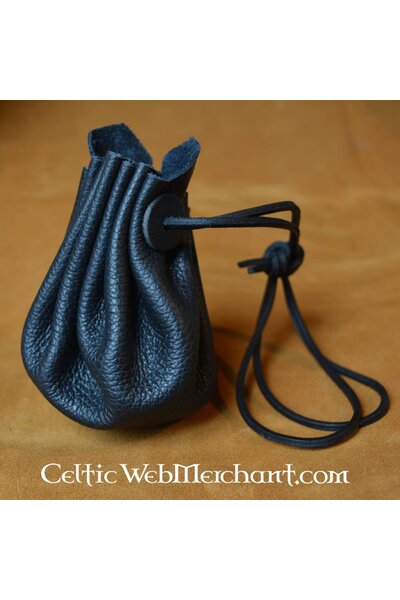 Zacht leren buidel, zwart - Celtic Webmerchant