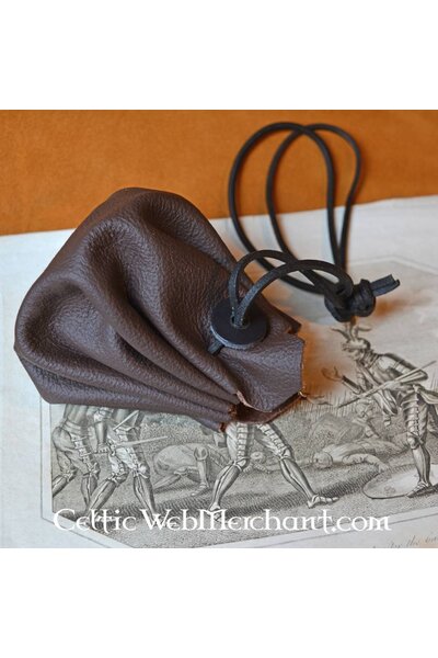 Soft leather pouch, dark brown - Celtic Webmerchant