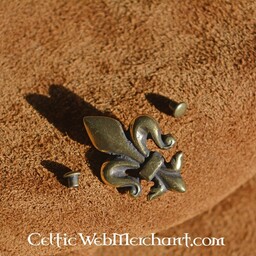 Fleur-de-lys riembeslag (set van 5 stuks), verzilverd brons - Celtic Webmerchant