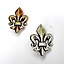 Fleur-de-lys riembeslag (set van 5 stuks), verzilverd brons - Celtic Webmerchant