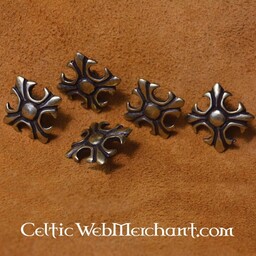 Middeleeuwse lelie (set van 5 stuks), verzilverd brons - Celtic Webmerchant