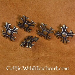 Middeleeuwse lelie (set van 5 stuks), verzilverd brons - Celtic Webmerchant