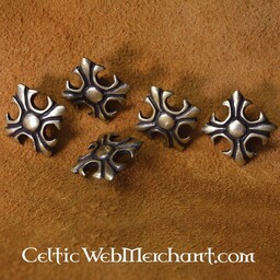 Middeleeuwse lelie (set van 5 stuks), verzilverd brons - Celtic Webmerchant