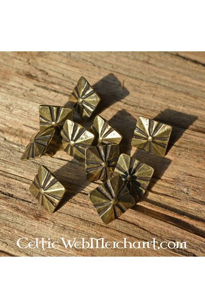 Middeleeuws riembeslag set van 5 stuks (1500-1600), verzilverd brons - Celtic Webmerchant