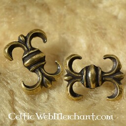 Garnitures de ceinture lys médiéval (ensemble de 5 pièces), bronze argenté - Celtic Webmerchant