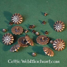 Garnitures de ceinture médaillon médiéval (ensemble de 5 pièces), laiton argenté - Celtic Webmerchant