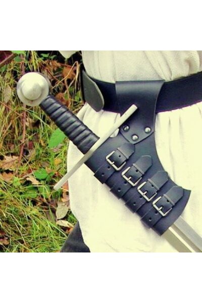 15th century sword frog, black - Celtic Webmerchant