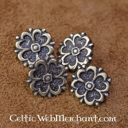 Accessori per cintura rosa del XV secolo (set di 5 pezzi), bronzo argentato - Celtic Webmerchant