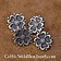 15th century rose belt fittings (5 pieces), silvered bronze - Celtic Webmerchant