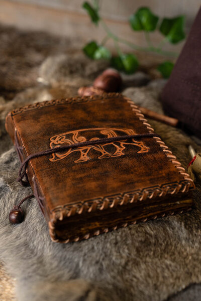Journal en cuir Sanglier celtique - Celtic Webmerchant