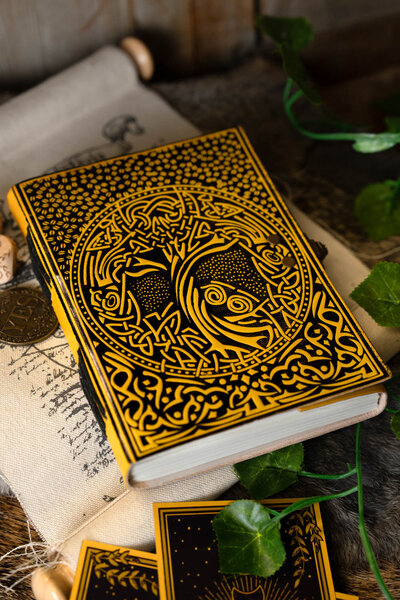 Leren boek Keltische levensboom - Celtic Webmerchant