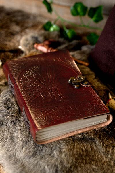 Libro in pelle Yggdrasil con serratura - Celtic Webmerchant