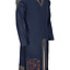 Geborduurde Norgaard tuniek, blauw, wol - Celtic Webmerchant