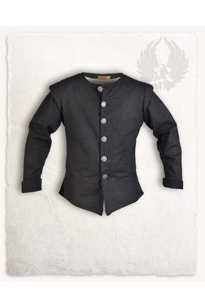 Laatmiddeleeuwse / Renaissance doublet, zwart - Celtic Webmerchant