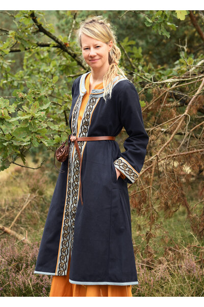 Caftan Viking brodé, bleu - Celtic Webmerchant