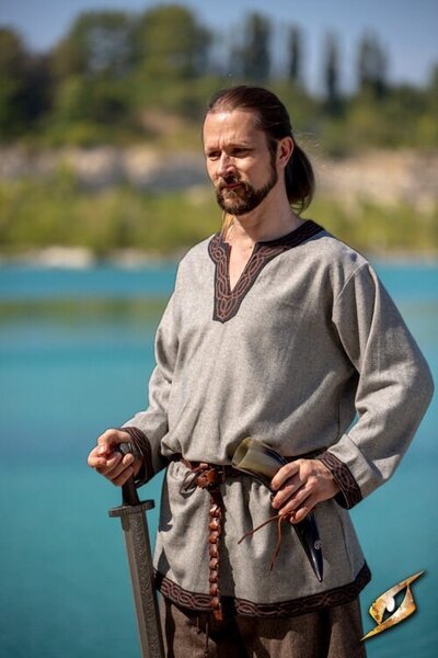 Tunic Hilmar, herringbone, grey - Celtic Webmerchant