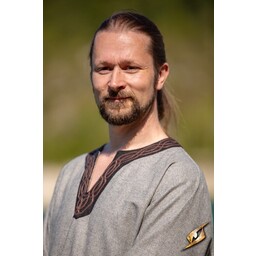 Tunika Hilmar, Fischgrätmuster, grau - Celtic Webmerchant