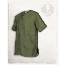 Sigbert-Tunika mit Fischgrätenmuster, grün - Celtic Webmerchant