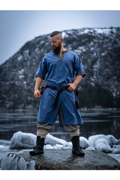 Keltische tuniek, korte mouwen, lichtblauw - Celtic Webmerchant