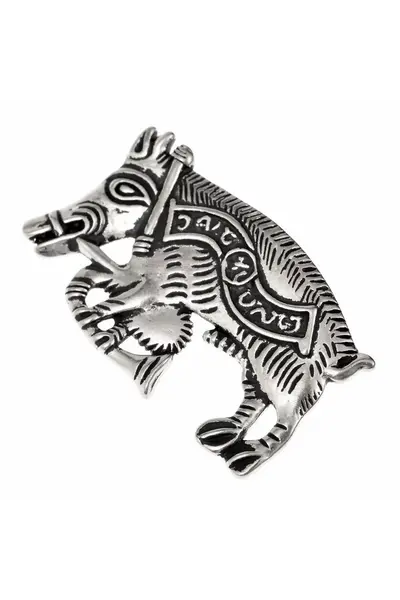Pelgrimsbadge varken met doedelzak - Celtic Webmerchant