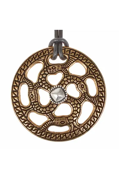 Wisiorek w kształcie dysku Merowingów z krzyżem słonecznym - Celtic Webmerchant