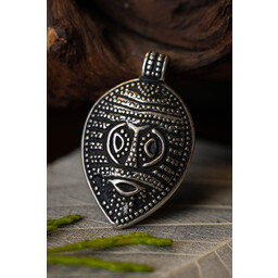 Amulet z maską wikingów Gotlandia, posrebrzony - Celtic Webmerchant