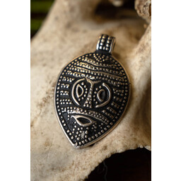 Amulet z maską wikingów Gotlandia, posrebrzony - Celtic Webmerchant
