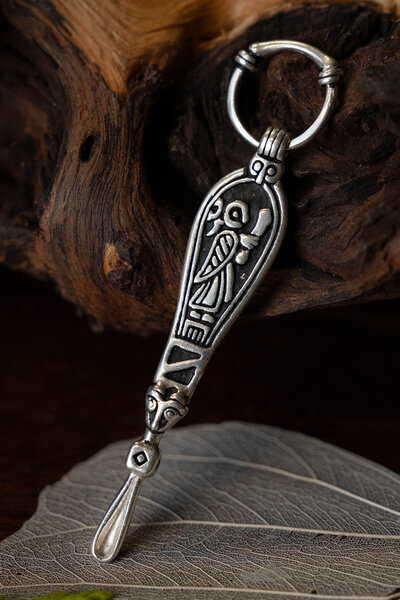 Birka Viking-Ohrlöffel, Grab 660, versilbert - Celtic Webmerchant