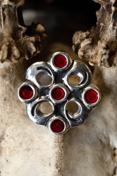 Merovingische cloisonné broche, verzilverd - Celtic Webmerchant