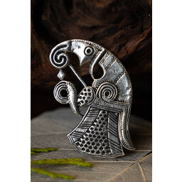 Germanischer Rabe Brosche Gotland, links, versilberte - Celtic Webmerchant