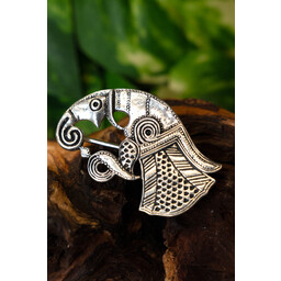 Germanischer Rabe Brosche Gotland, links, versilberte - Celtic Webmerchant