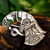 Germanischer Rabe Brosche Gotland, links, versilberte - Celtic Webmerchant