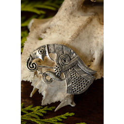 Germanischer Rabe Brosche Gotland, links, versilberte - Celtic Webmerchant