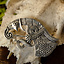 Germanischer Rabe Brosche Gotland, links, versilberte - Celtic Webmerchant