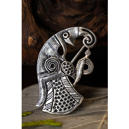 cuervo germánicas broche de Gotland, a la derecha, plateada - Celtic Webmerchant