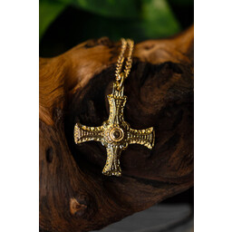 Cuthbert cross gilded pewter - Celtic Webmerchant