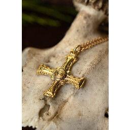 Cuthbert cross gilded pewter - Celtic Webmerchant
