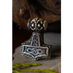 Ödeshög Mjolnir with knotwork, silvered - Celtic Webmerchant