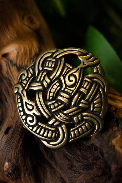 Viking beslag Midgard slang, messing - Celtic Webmerchant