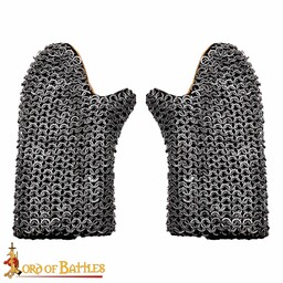 Mitaines en cotte de mailles XIIIe-XIVe siècle, anneaux plats, rivets ronds - Celtic Webmerchant